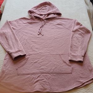 Torrid Pink Fleece Raglan Tunic Hoodie Size 1 (Size 1X)